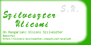 szilveszter ulicsni business card